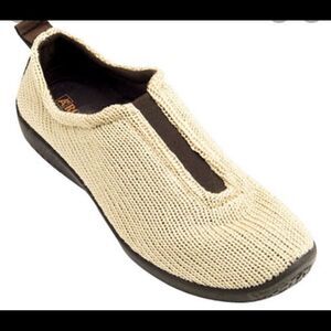 Arcopedico knit  shock stretch tan ortho sneakers